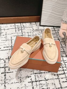Unisex Summer Loafer, Size 43 (9 US men/11 US women), premium suede, Tan color.